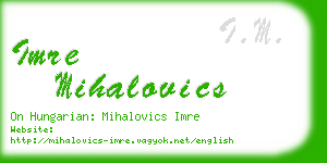 imre mihalovics business card